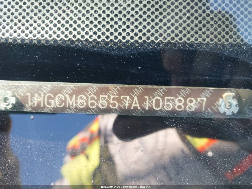 2007 Honda Accord 3.0 Ex VIN: 1HGCM66557A105887 Lot: 43912129