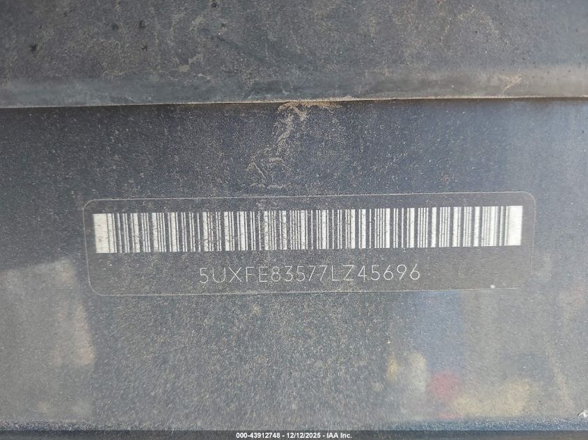 2007 BMW X5 4.8I VIN: 5UXFE83577LZ45696 Lot: 43912748