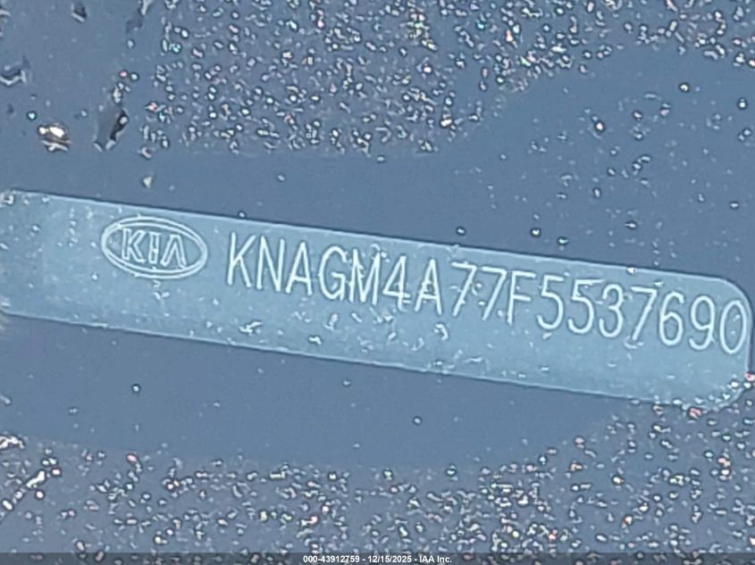 2015 Kia Optima Lx VIN: KNAGM4A77F5537690 Lot: 43912759