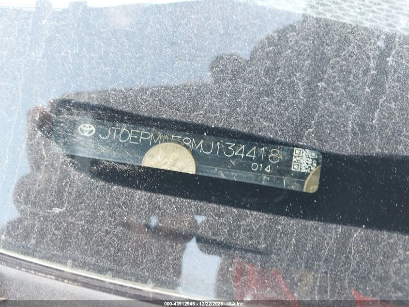 2021 Toyota Corolla Le VIN: JTDEPMAE8MJ134418 Lot: 43912946