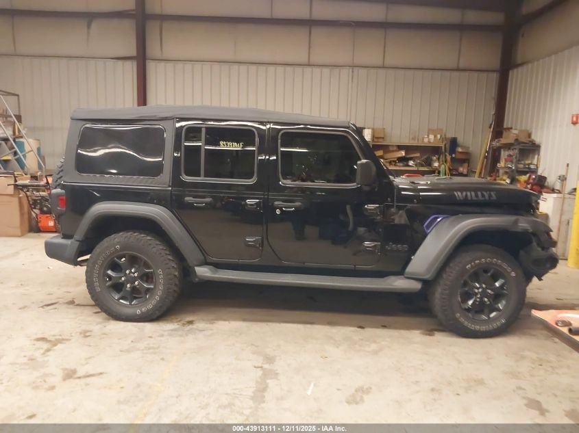 2021 Jeep Wrangler Unlimited Willys 4X4 VIN: 1C4HJXDN3MW744726 Lot: 43913111