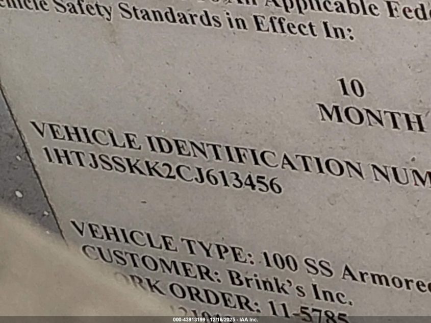 2012 International Terrastar VIN: 1HTJSSKK2CJ613456 Lot: 43913199