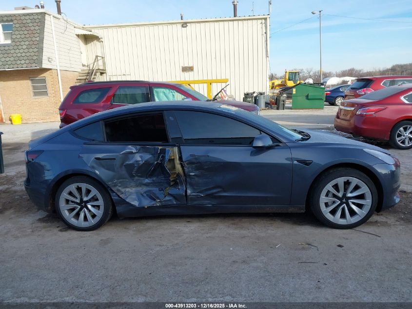 2022 Tesla Model 3 Long Range Dual Motor All-Wheel Drive VIN: 5YJ3E1EB6NF185128 Lot: 43913203