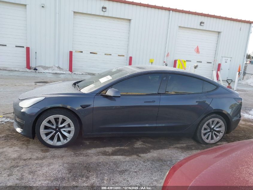 2022 Tesla Model 3 Long Range Dual Motor All-Wheel Drive VIN: 5YJ3E1EB6NF185128 Lot: 43913203
