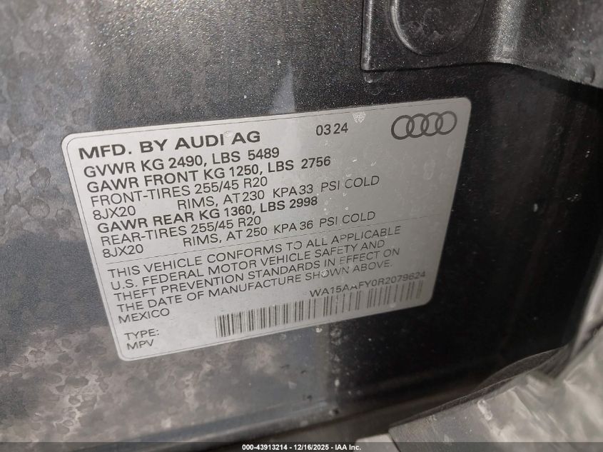 2024 Audi Q5 Sportback - WA15AAFY0R2079624