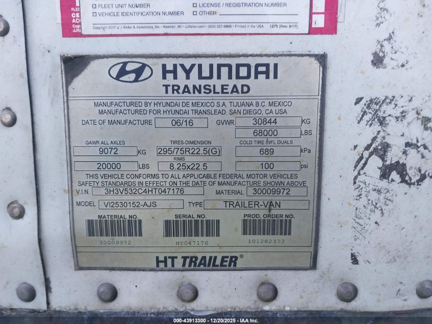 2017 Hyundai Translead Inc Unknown VIN: 3H3V532C4HT047176 Lot: 43913300