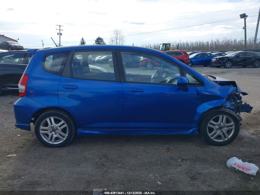 2007 Honda Fit Sport VIN: JHMGD38627S036833 Lot: 43913441