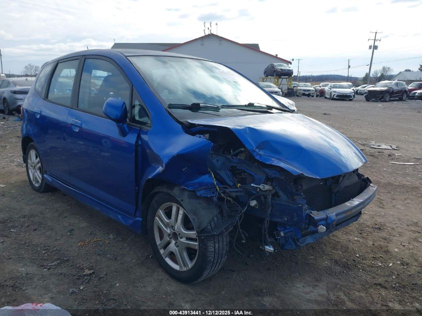 2007 Honda Fit Sport VIN: JHMGD38627S036833 Lot: 43913441