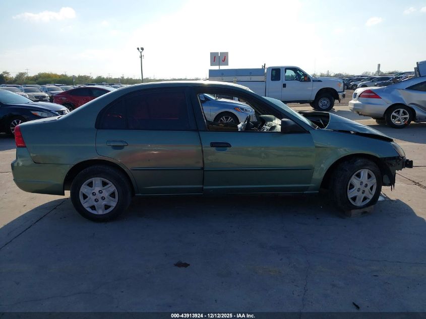 2003 Honda Civic Lx VIN: 2HGES16533H567345 Lot: 43913924