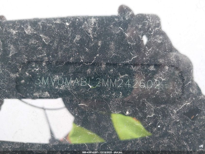 2021 Mazda Cx-30 Select VIN: 3MVDMABL2MM242602 Lot: 43914107