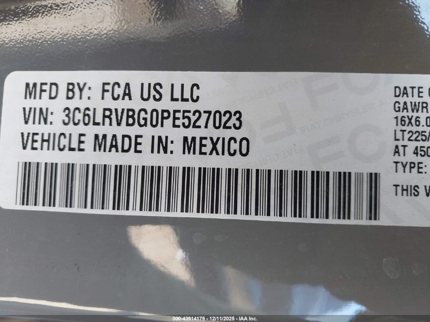 2023 Winnebago Solis Rv VIN: 3C6LRVBG0PE527023 Lot: 43914179