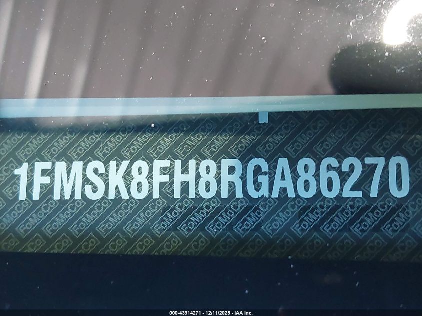 2024 Ford Explorer Limited VIN: 1FMSK8FH8RGA86270 Lot: 43914271