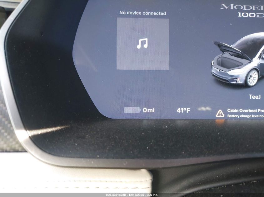 2018 Tesla Model X 100D/75D/P100D VIN: 5YJXCAE27JF118247 Lot: 43914288