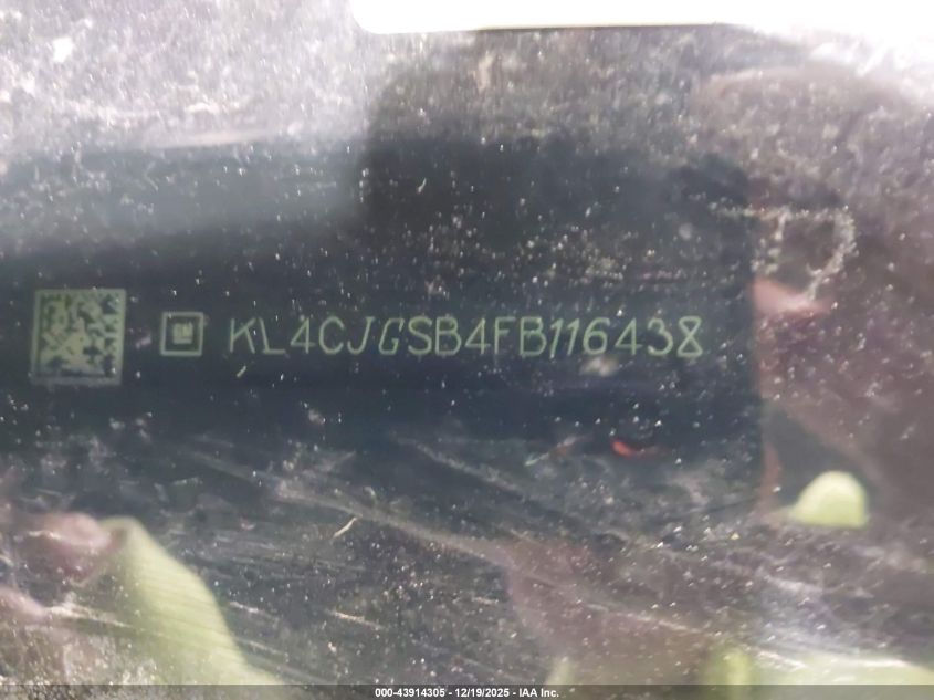 2015 Buick Encore Leather VIN: KL4CJGSB4FB116438 Lot: 43914305