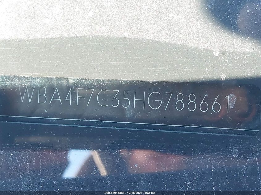 2017 BMW 430I Gran Coupe VIN: WBA4F7C35HG788661 Lot: 43914388