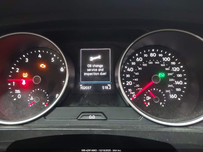 2019 Volkswagen Tiguan 2.0T Se/2.0T Sel/2.0T Sel R-Line/2.0T Sel R-Line Black VIN: 3VV2B7AX1KM036806 Lot: 43914863