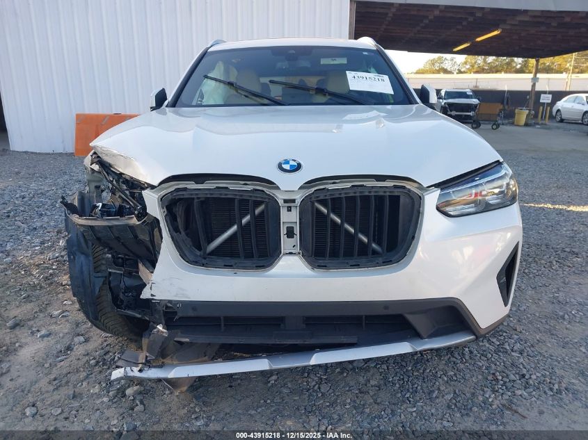 2022 BMW X3 Sdrive30I VIN: 5UX43DP02N9L39575 Lot: 43915218