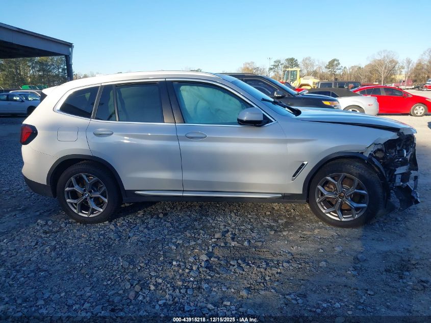 2022 BMW X3 Sdrive30I VIN: 5UX43DP02N9L39575 Lot: 43915218