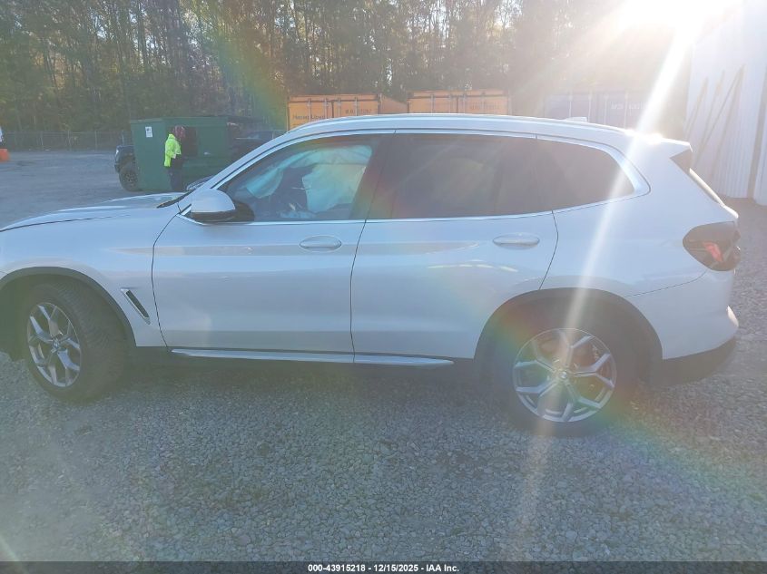2022 BMW X3 Sdrive30I VIN: 5UX43DP02N9L39575 Lot: 43915218