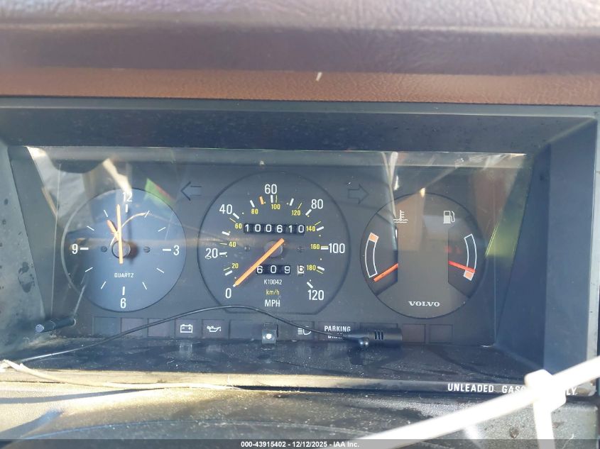 1987 Volvo 244 Dl/Gl VIN: YV1AX8840H1232586 Lot: 43915402