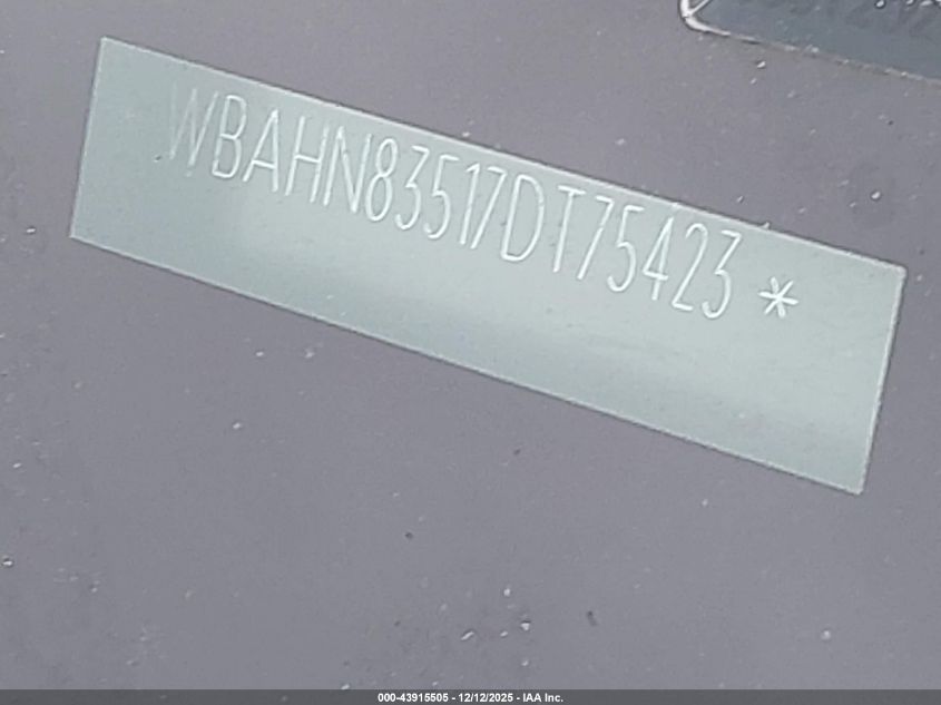 2007 BMW 750Li VIN: WBAHN83517DT75423 Lot: 43915505