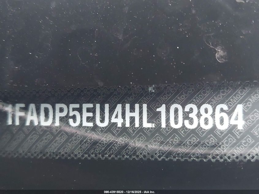 2017 Ford C-Max Energi Se VIN: 1FADP5EU4HL103864 Lot: 43915520