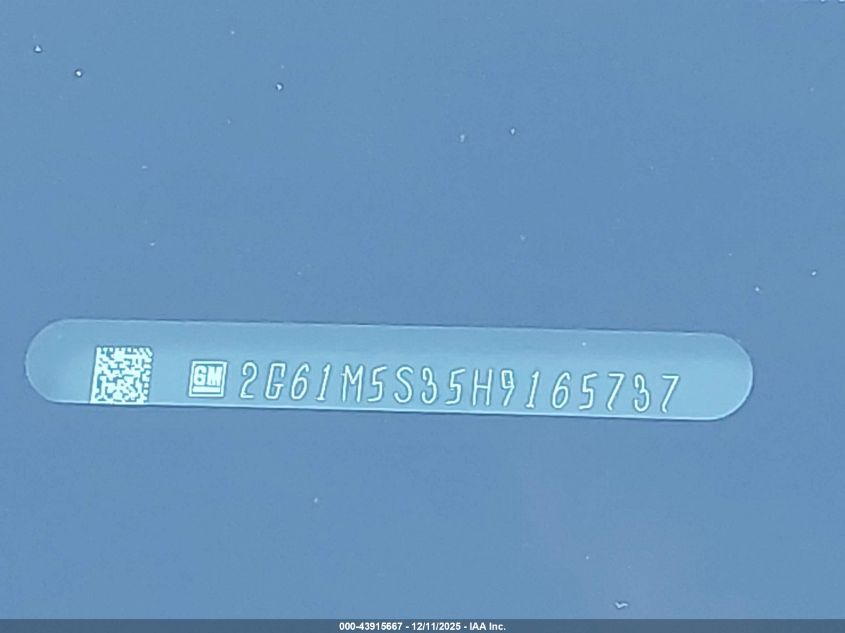 2017 Cadillac Xts Luxury VIN: 2G61M5S35H9165737 Lot: 43915667