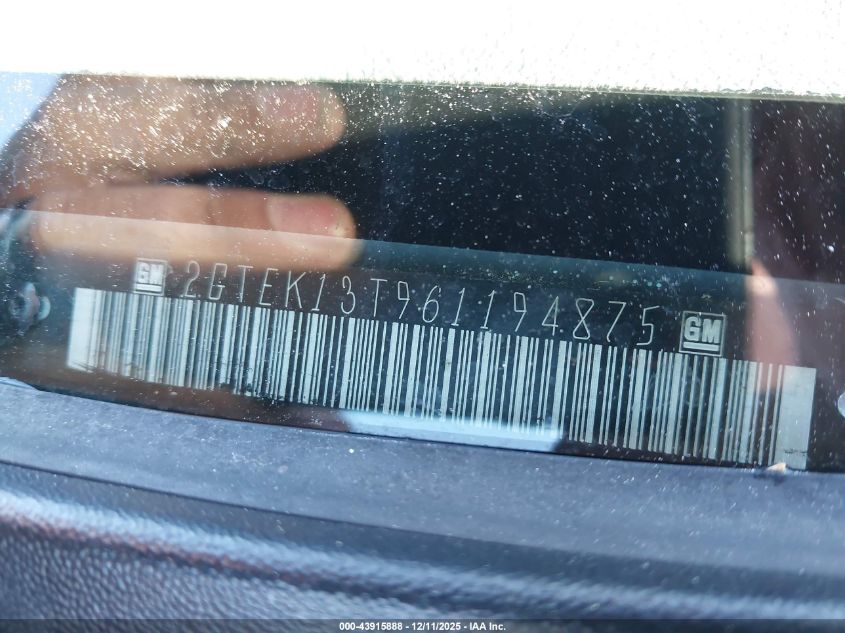 2006 GMC Sierra 1500 Slt VIN: 2GTEK13T961194875 Lot: 43915888