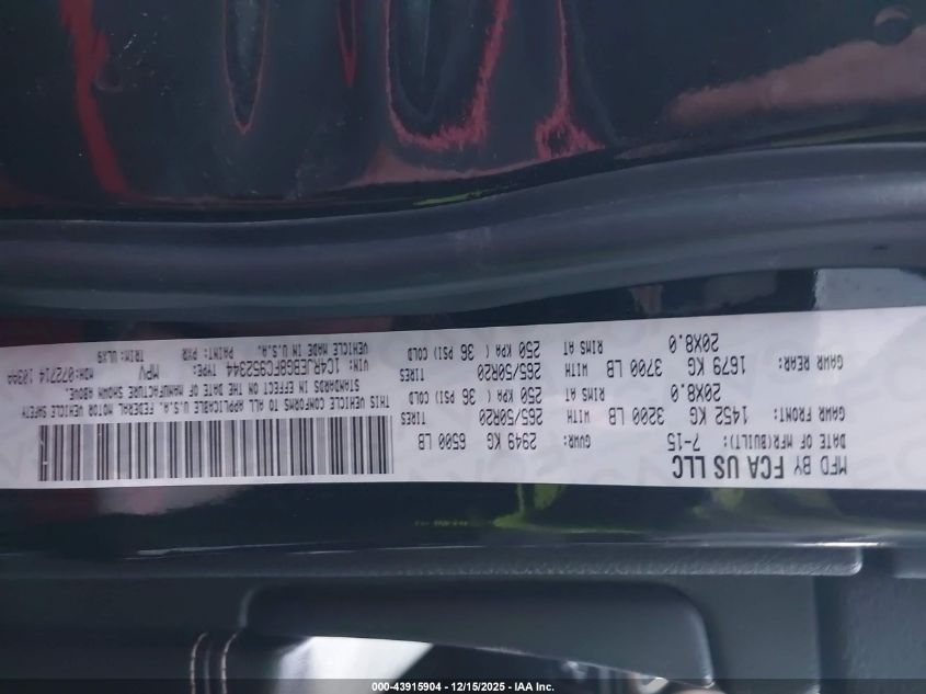 2015 Jeep Grand Cherokee Limited VIN: 1C4RJEBG8FC952344 Lot: 43915904