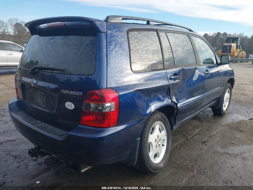 2007 Toyota Highlander Limited V6 VIN: JTEEP21A270197263 Lot: 43916314