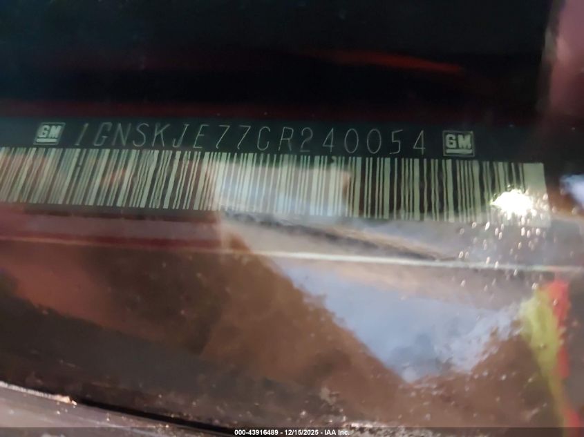 2012 Chevrolet Suburban 1500 Lt VIN: 1GNSKJE77CR240054 Lot: 43916489