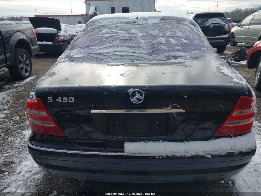 2002 Mercedes-Benz S 430 VIN: WDBNG70J72A261124 Lot: 43916663