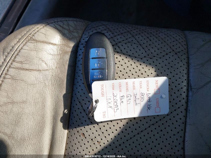 2010 Infiniti G37 Journey VIN: JN1CV6AP8AM202093 Lot: 43916712