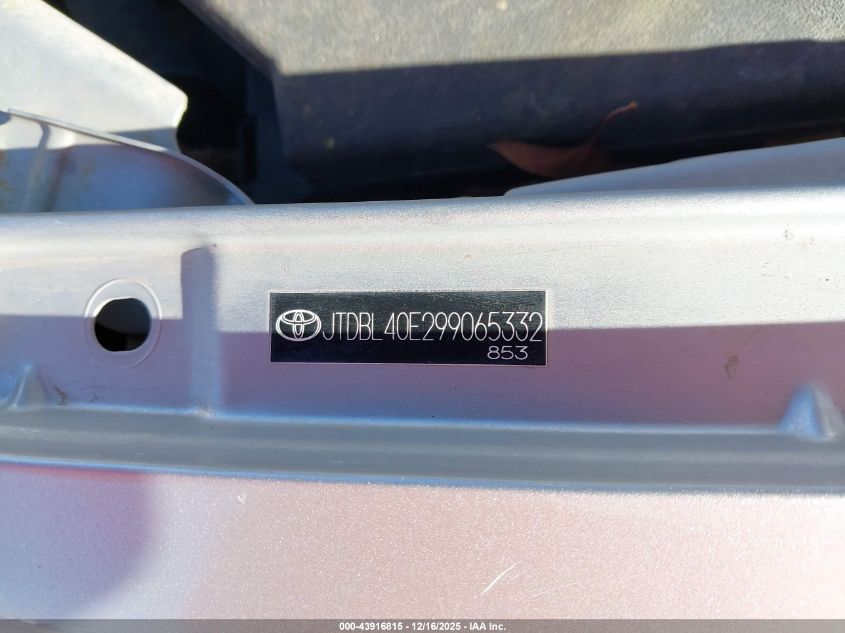 2009 Toyota Corolla Le VIN: JTDBL40E299065332 Lot: 43916815