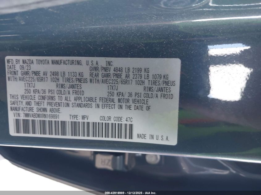 2024 Mazda Cx-50 2.5 S Premium VIN: 7MMVABDMXRN169891 Lot: 43916989