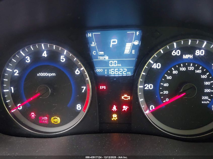 2013 Hyundai Accent Gls VIN: KMHCU4AEXDU341712 Lot: 43917124