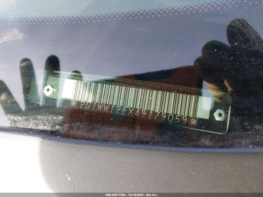 2004 Chevrolet Monte Carlo Ls VIN: 2G1WW12EX49179059 Lot: 43917366