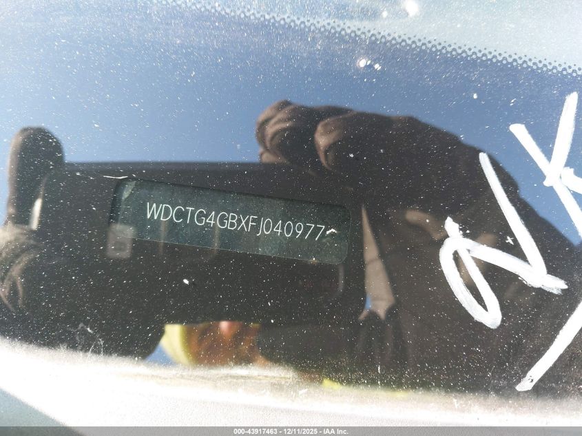 2015 Mercedes-Benz Gla 250 4Matic VIN: WDCTG4GBXFJ040977 Lot: 43917463