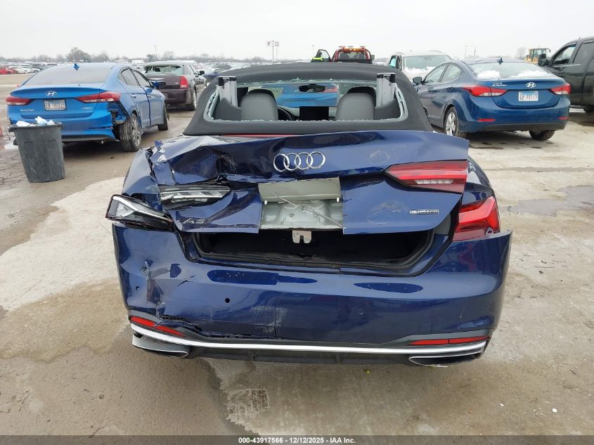 2021 Audi A5 Cabriolet Premium Plus 45 Tfsi Quattro S Tronic VIN: WAUWAGF52MN003734 Lot: 43917566