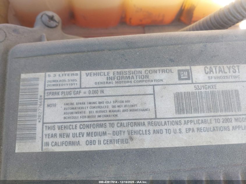 2002 Cadillac Escalade Standard VIN: 1GYEC63T62R277668 Lot: 43917614