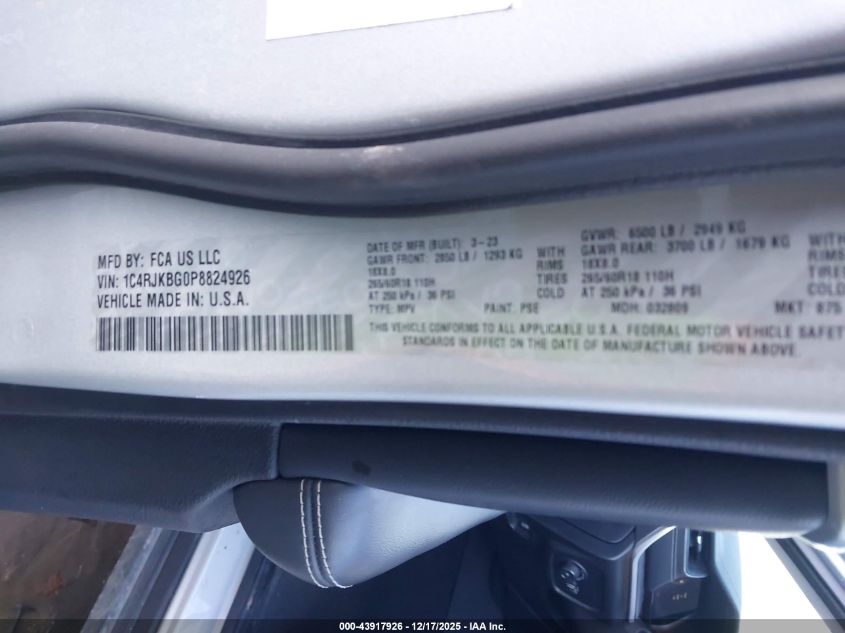 2023 Jeep Grand Cherokee L Limited 4X4 VIN: 1C4RJKBG0P8824926 Lot: 43917926