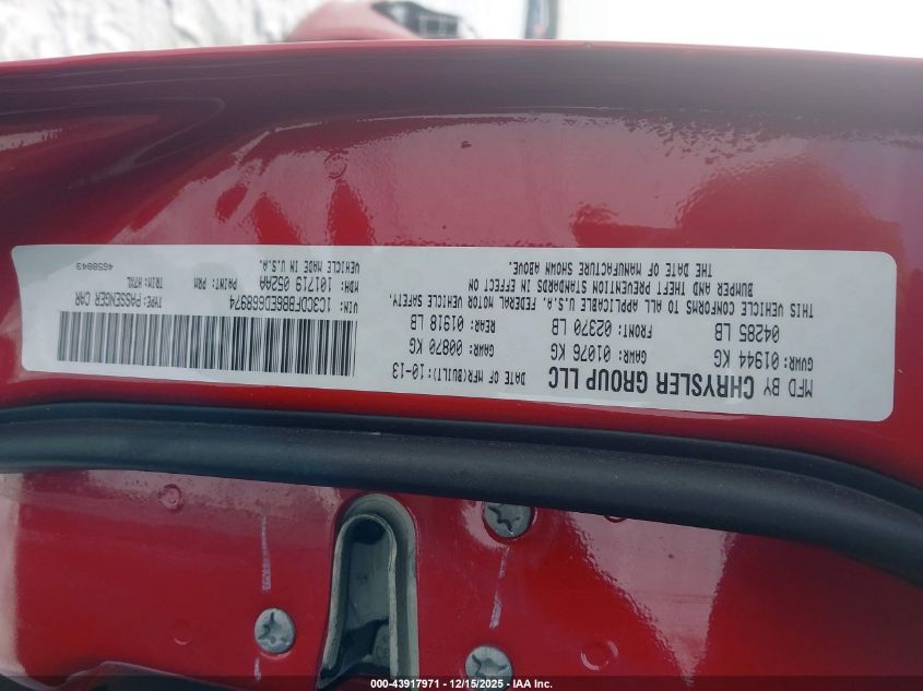 2014 Dodge Dart Sxt VIN: 1C3CDFBB6ED668974 Lot: 43917971