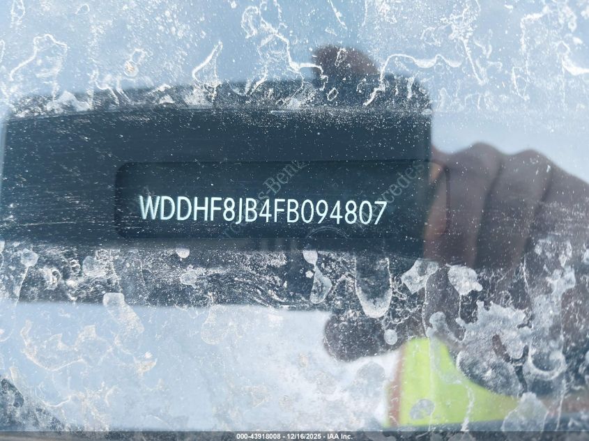 2015 Mercedes-Benz E 350 4Matic VIN: WDDHF8JB4FB094807 Lot: 43918008