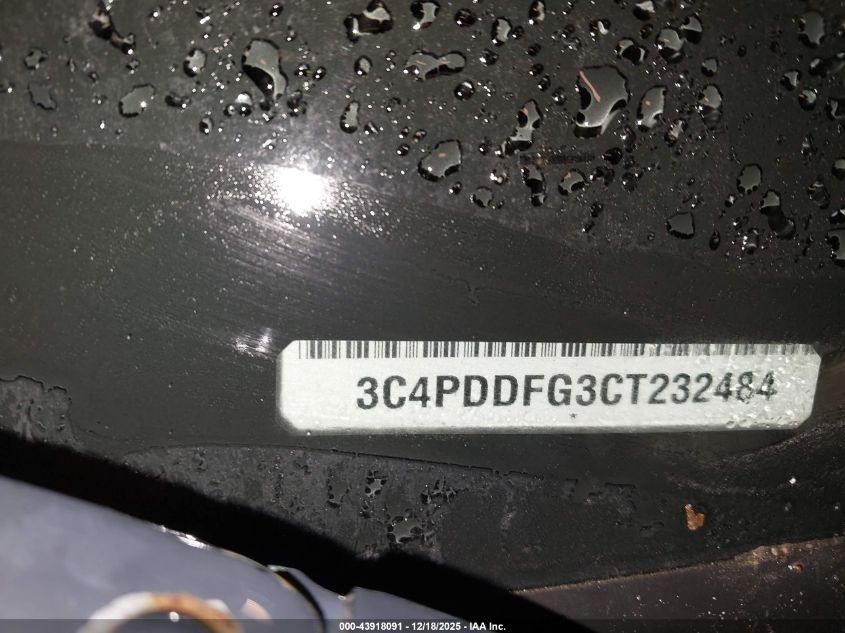 2012 Dodge Journey R/T VIN: 3C4PDDFG3CT232484 Lot: 43918091