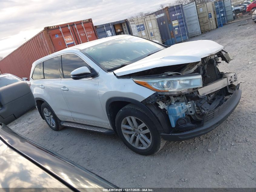 2015 Toyota Highlander Le VIN: 5TDZARFH7FS015266 Lot: 43918109