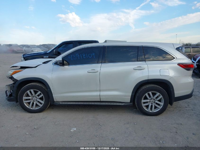 2015 Toyota Highlander Le VIN: 5TDZARFH7FS015266 Lot: 43918109