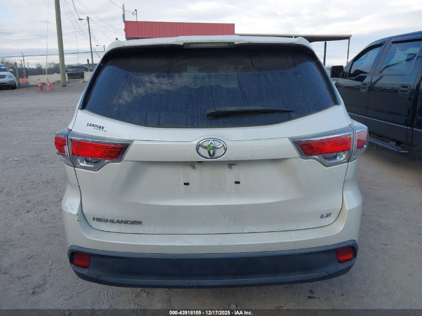 2015 Toyota Highlander Le VIN: 5TDZARFH7FS015266 Lot: 43918109