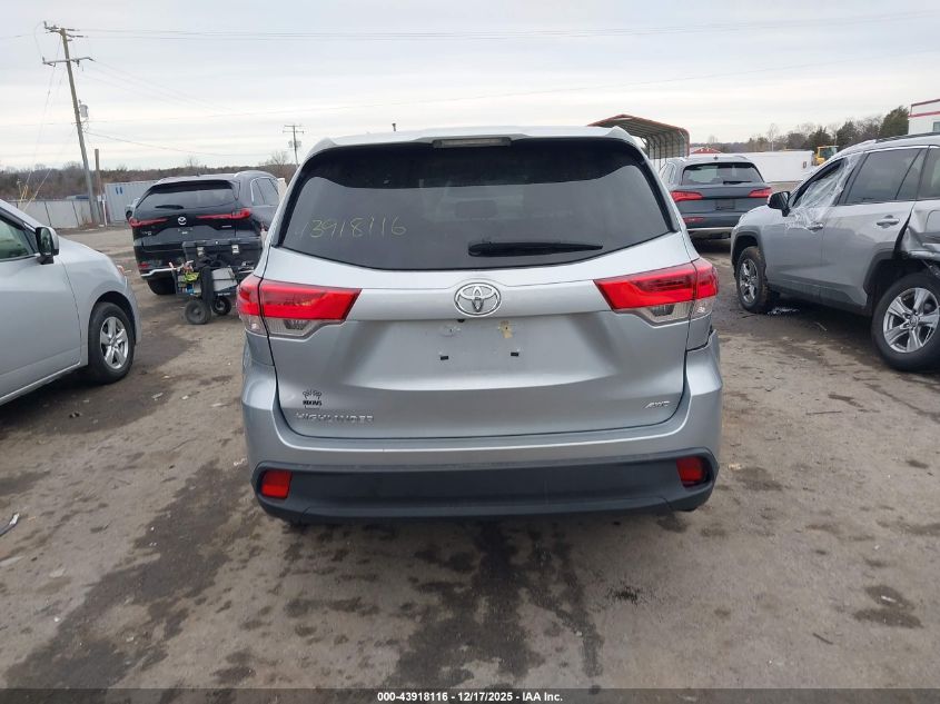 2019 Toyota Highlander Le VIN: 5TDBZRFH2KS721811 Lot: 43918116