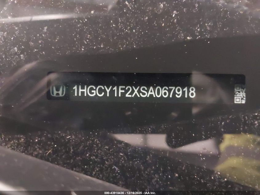 2025 Honda Accord Lx VIN: 1HGCY1F2XSA067918 Lot: 43918436