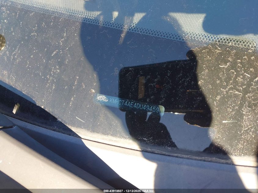 2013 Hyundai Accent Gls VIN: KMHCT4AE4DU494590 Lot: 43918507